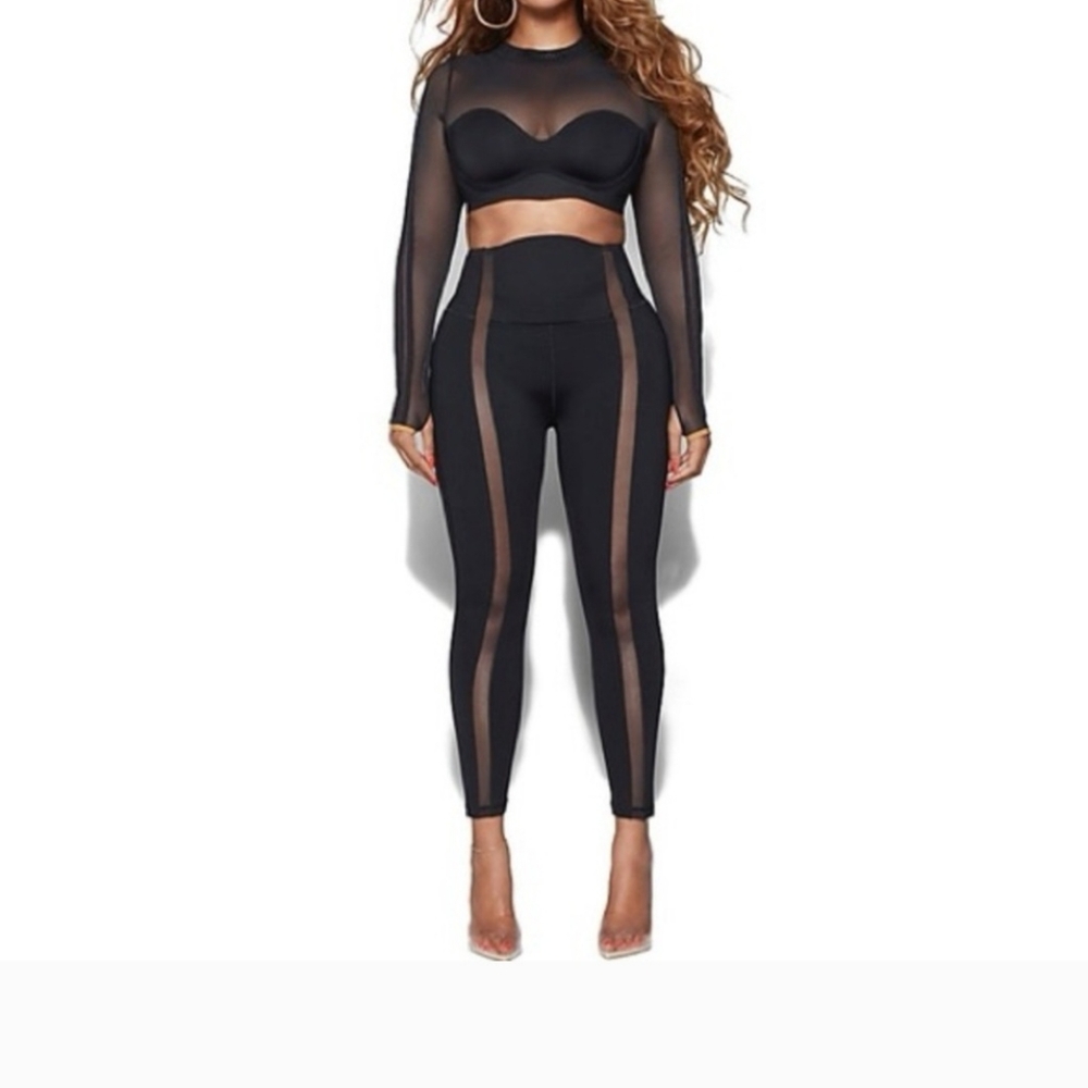 Adidas Ivy Park Black Mesh leggings Sz M